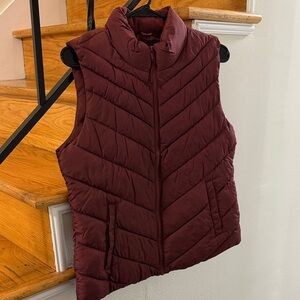 GAP Factory Burgundy Puffer Vest